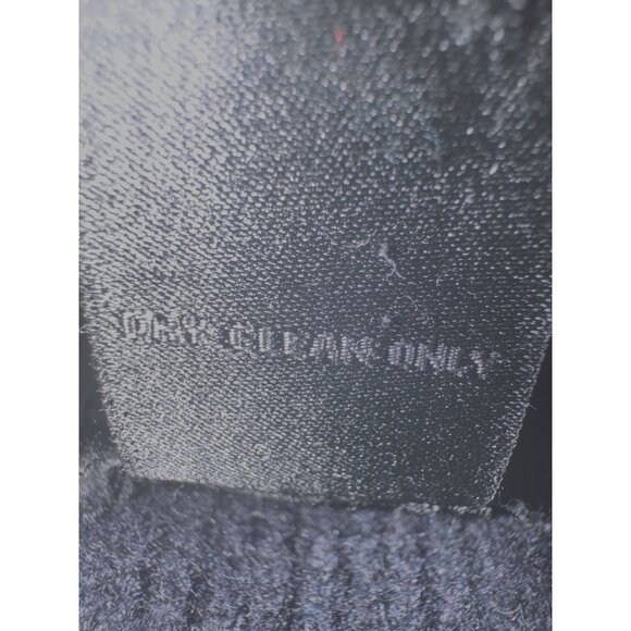 2/$30 Magaschoni Sweater M Black Wool & Nylon Ribbed Padded Shoulders & Elbows - Picture 11 of 13